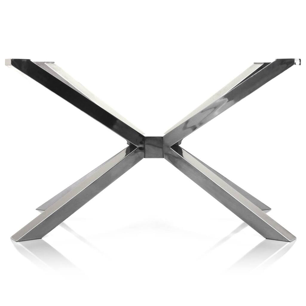 Ellie Stainless Steel Rectangle Dining Table Base - Silver