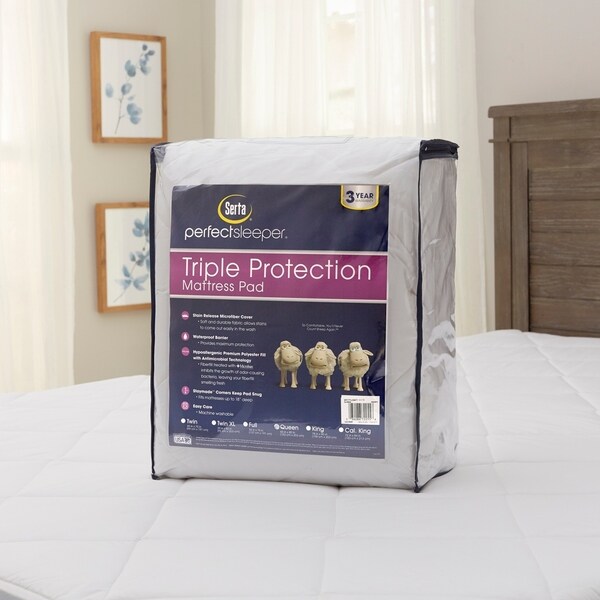 serta triple protection mattress pad