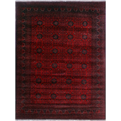 Noori Rug Khal Mohammadi Jaja Red/Black Rug - 8'4 x 11'2