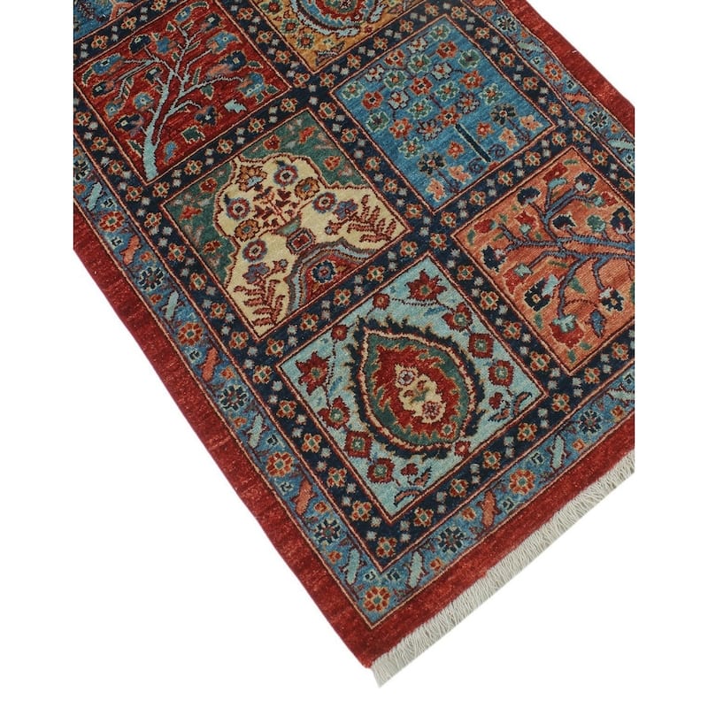 Noori Rug Khurgeen Deborah Red/Blue Runner - 2'11 x 12'7