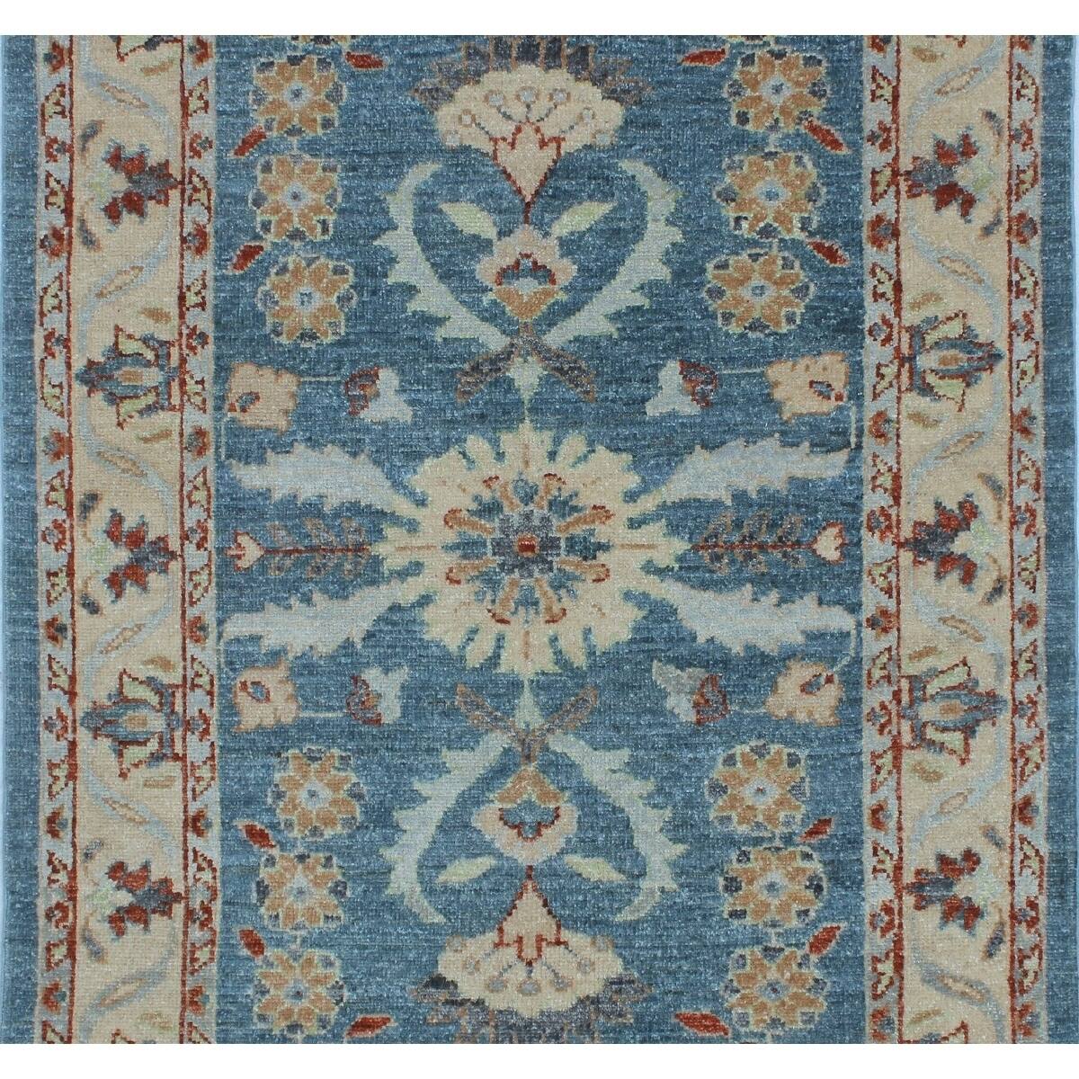 Noori Rug Yousafi Fine Chobi Funsani GreyBlue/Beige Rug 3'0 x 11'8