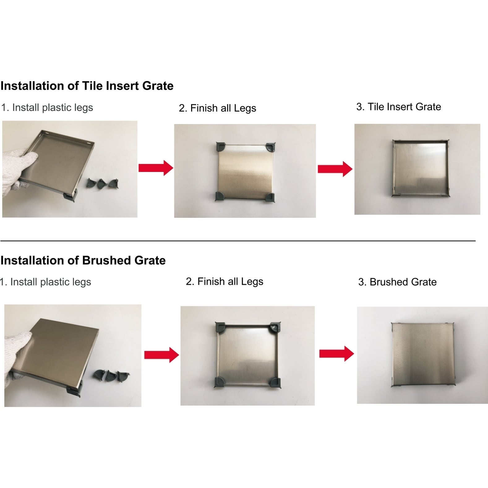 4 inch Square Tile Insert Shower Drain by Randolph Morris RMFK-MS10-MB