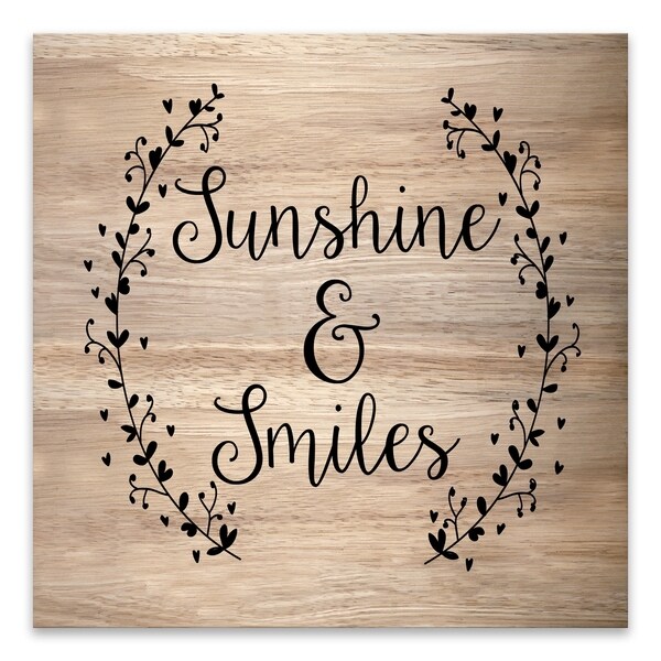 "Sunshine & Smiles" Wood/MDF Box - 16W x 16H x 1.25D - Multi-color