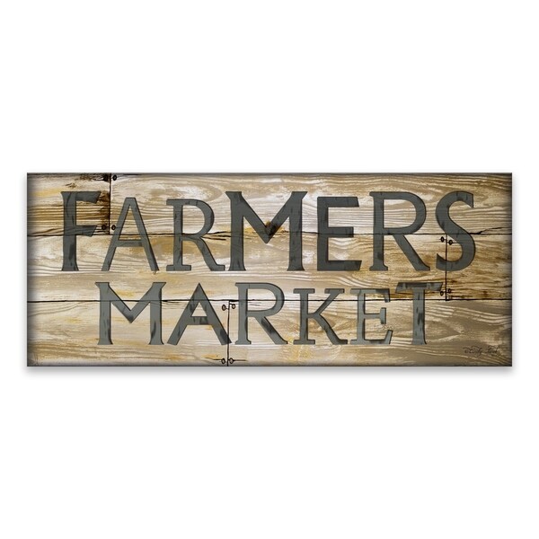 "Farmer's Market" Wood/MDF Plaque - 20W x 8H x .5D - Multi-color