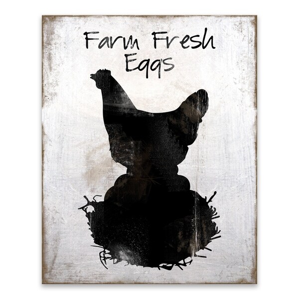 "Farm Fresh Eggs" Wood/MDF Box - 16W x 20H x 1.25D - Multi-color