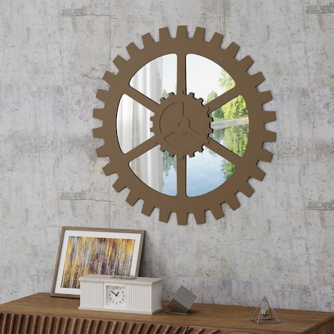 Delmore Industrial Gear Wall Mirror by Christopher Knight Home