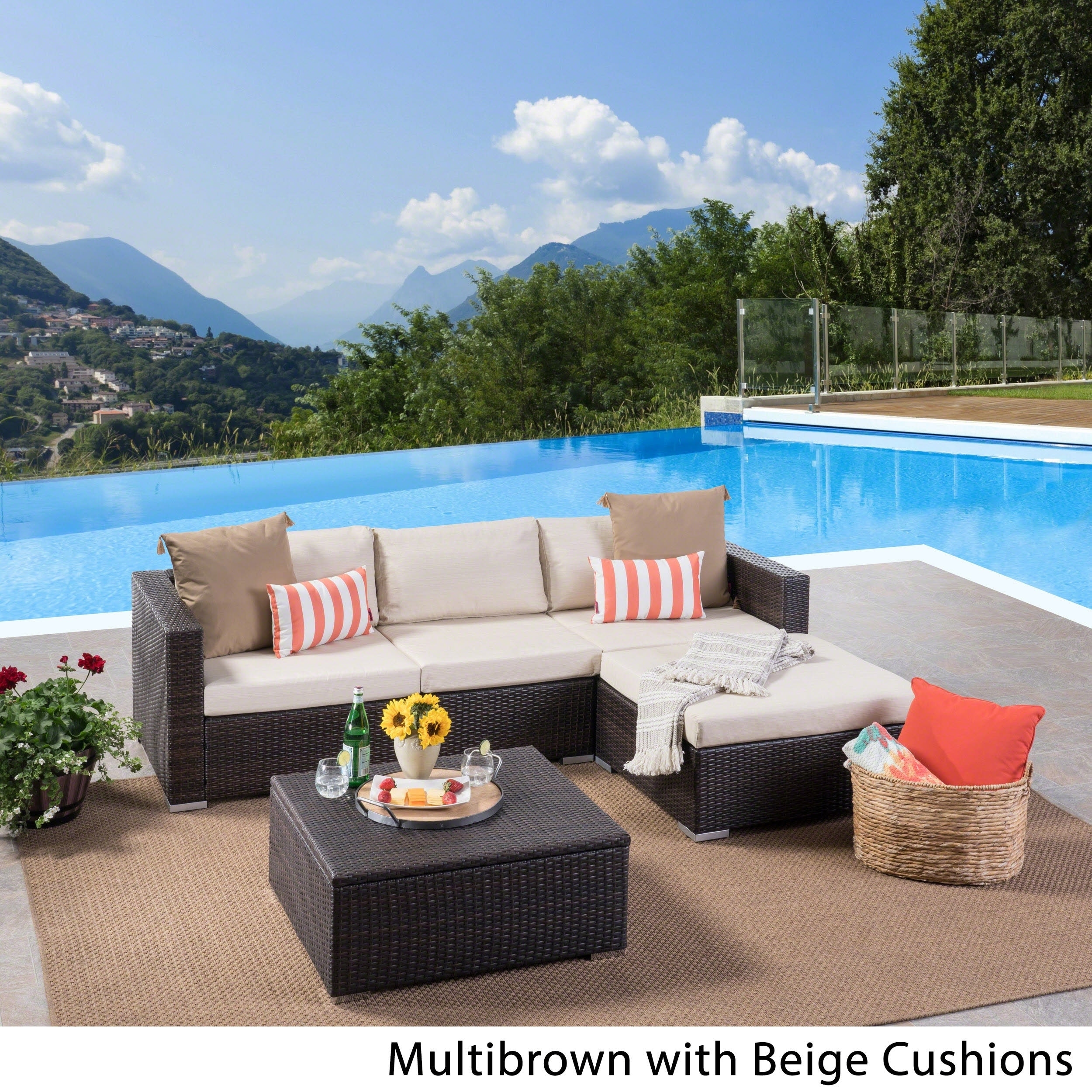 Shop Santa Rosa Outdoor 3 Seater Wicker Couch Set With Aluminum