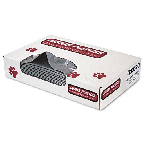 Jaguar Plastics 1.3 millimeter 33 GallonGrey Commercial Can Liners 