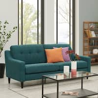 Handy Living Regina Scooped Arm Blue Tweed SoFast Sofa