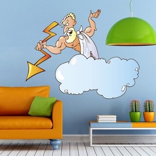 GreekGodUScolor018ET Removable and Reusable Wall Fabric Vinyl Decal Greek God Zeus Wall Decal