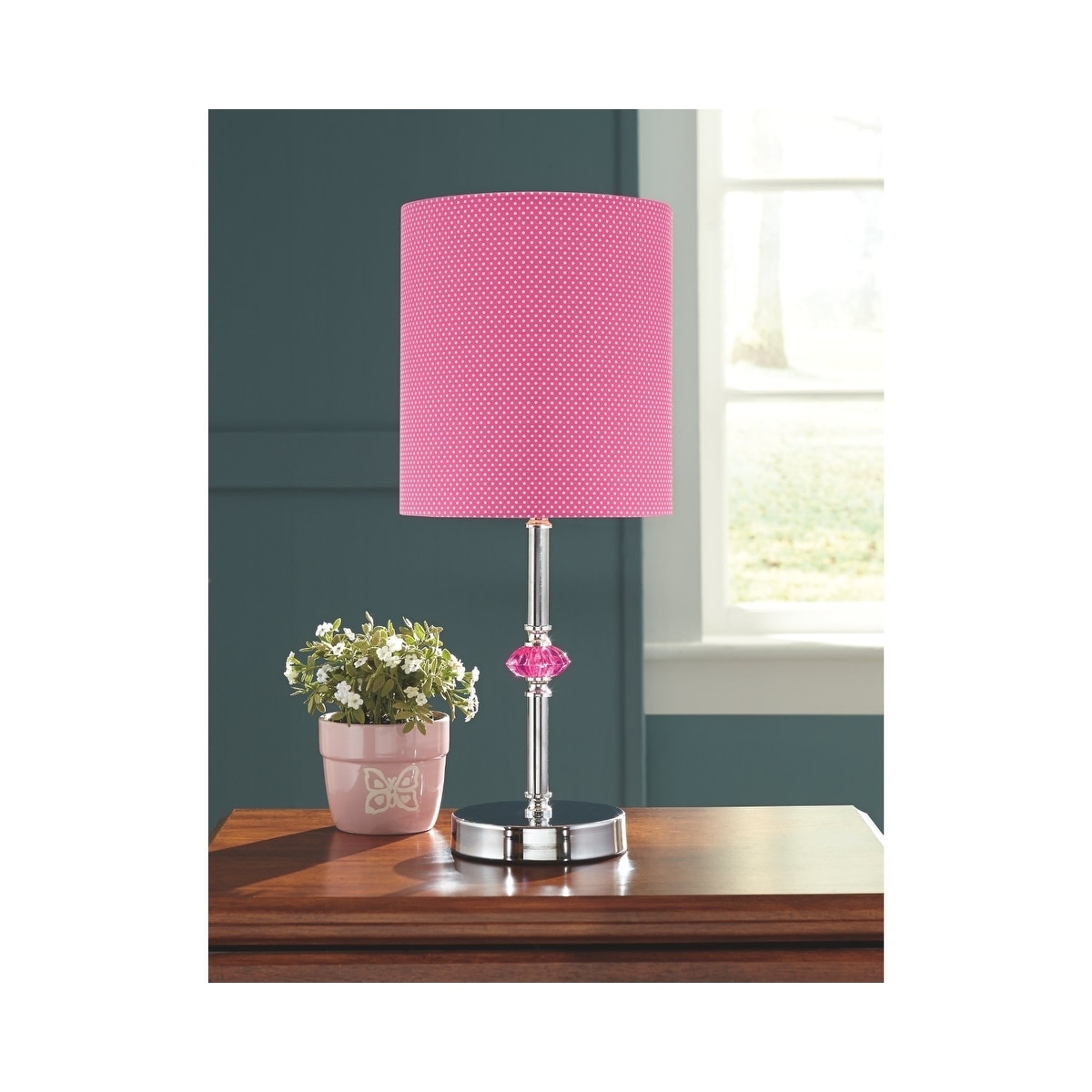 Shop Signature Design By Ashley Sommerville Pink And Silver Kid S Table Lamp Overstock 21011259