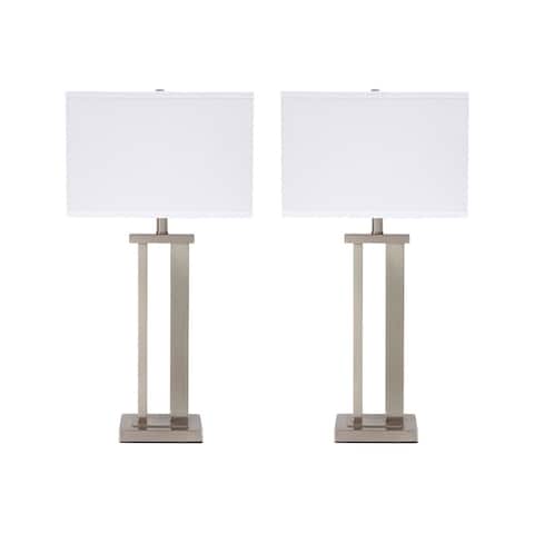 Aniela Silver Finish 30 Inch Table Lamps - Set of 2