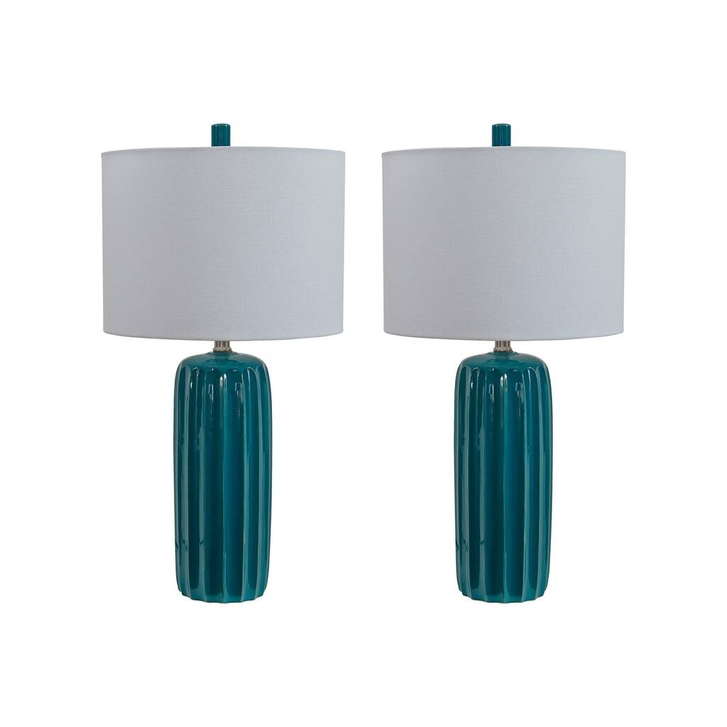 Adorlee Teal Table Lamps Set of 2