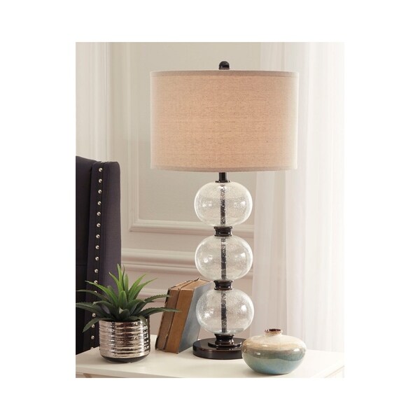 Maleko Clear and Bronze 34 Inch Table Lamp