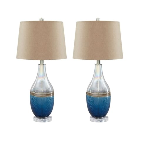 Johanna Blue and Clear 28 Inch Table Lamps Set of 2