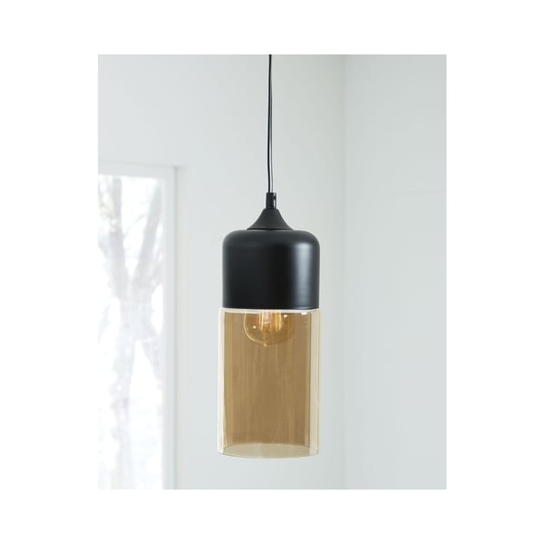 Williamina Champagne and Black 5 Inch Wide Pendant Light