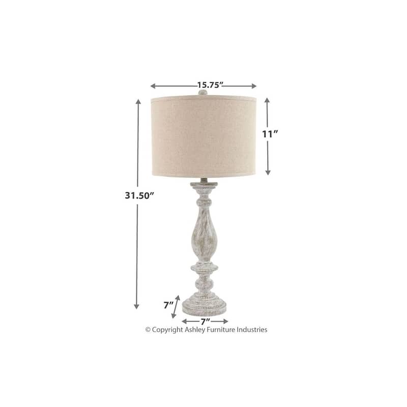 Bernadate Whitewash 33 Inch Table Lamps - Set of 2