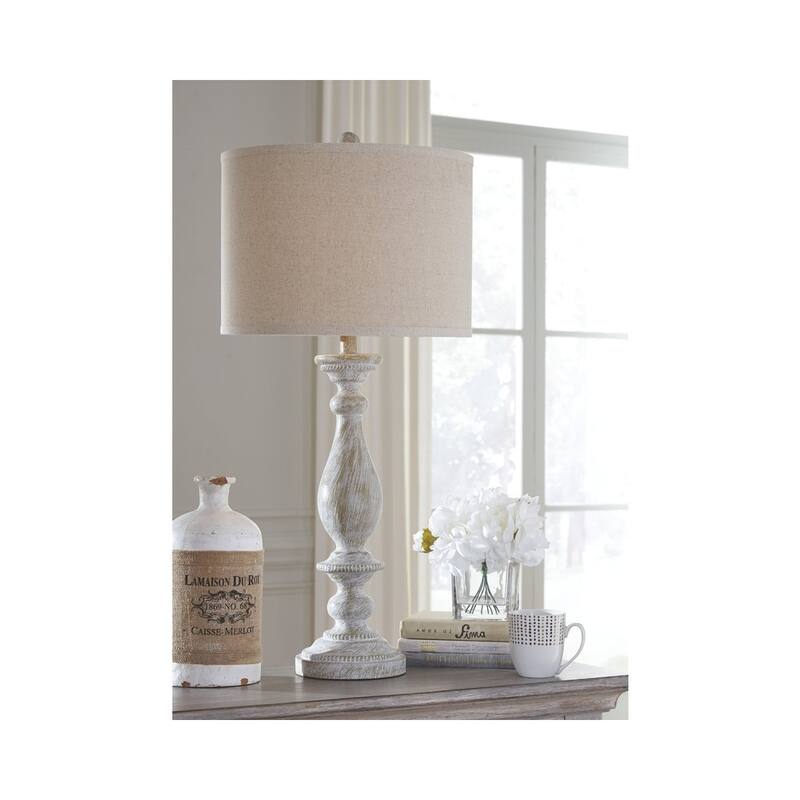 Bernadate Whitewash 33 Inch Table Lamps - Set of 2