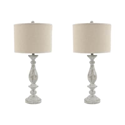 Bernadate Whitewash 33 Inch Table Lamps - Set of 2