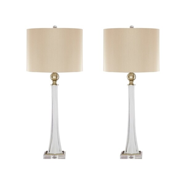 Laureen White And Brash Finish 35 Inch Table Lamps Set Of 2 Laureen White And Brash Finish 35 Inch Table Lamps Set Of 2