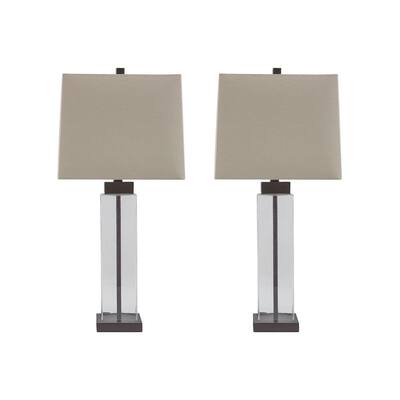 Alvaro Clear and Bronze Finish 29 Inch Table Lamps Set of 2 - 13"W x 13"D x 29"H