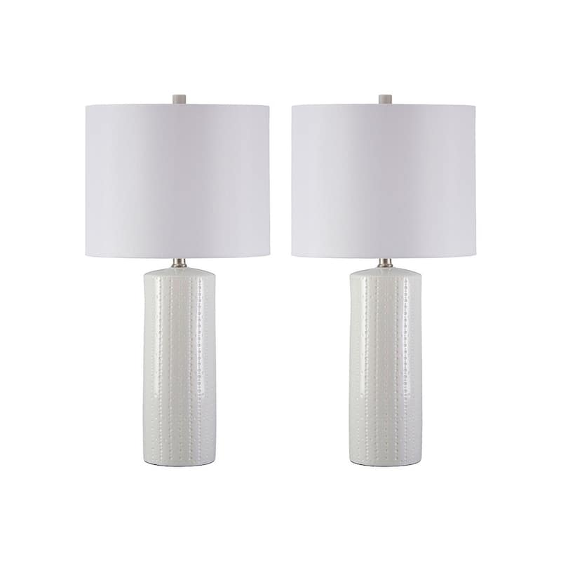 Steuben White 25 Inch Table Lamps - Set of 2