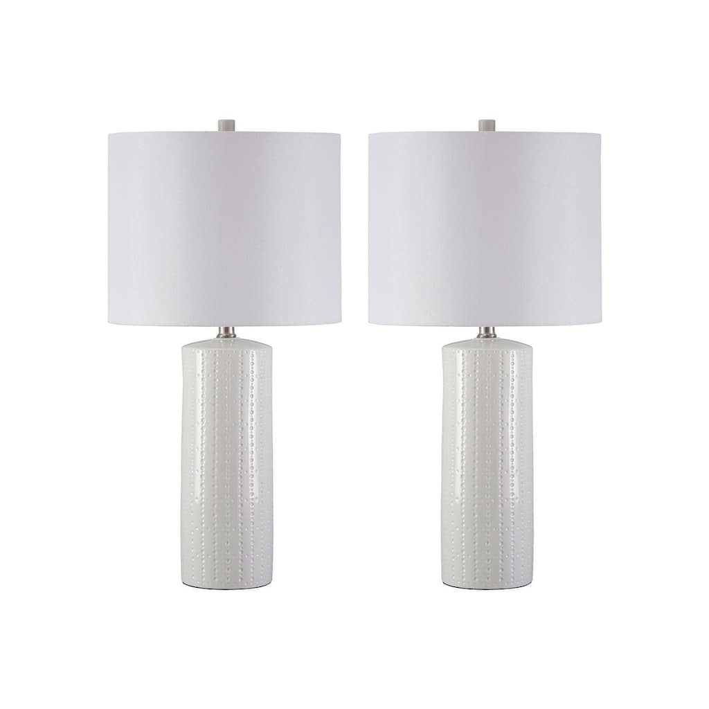 Steuben White 25 Inch Table Lamps - Set of 2