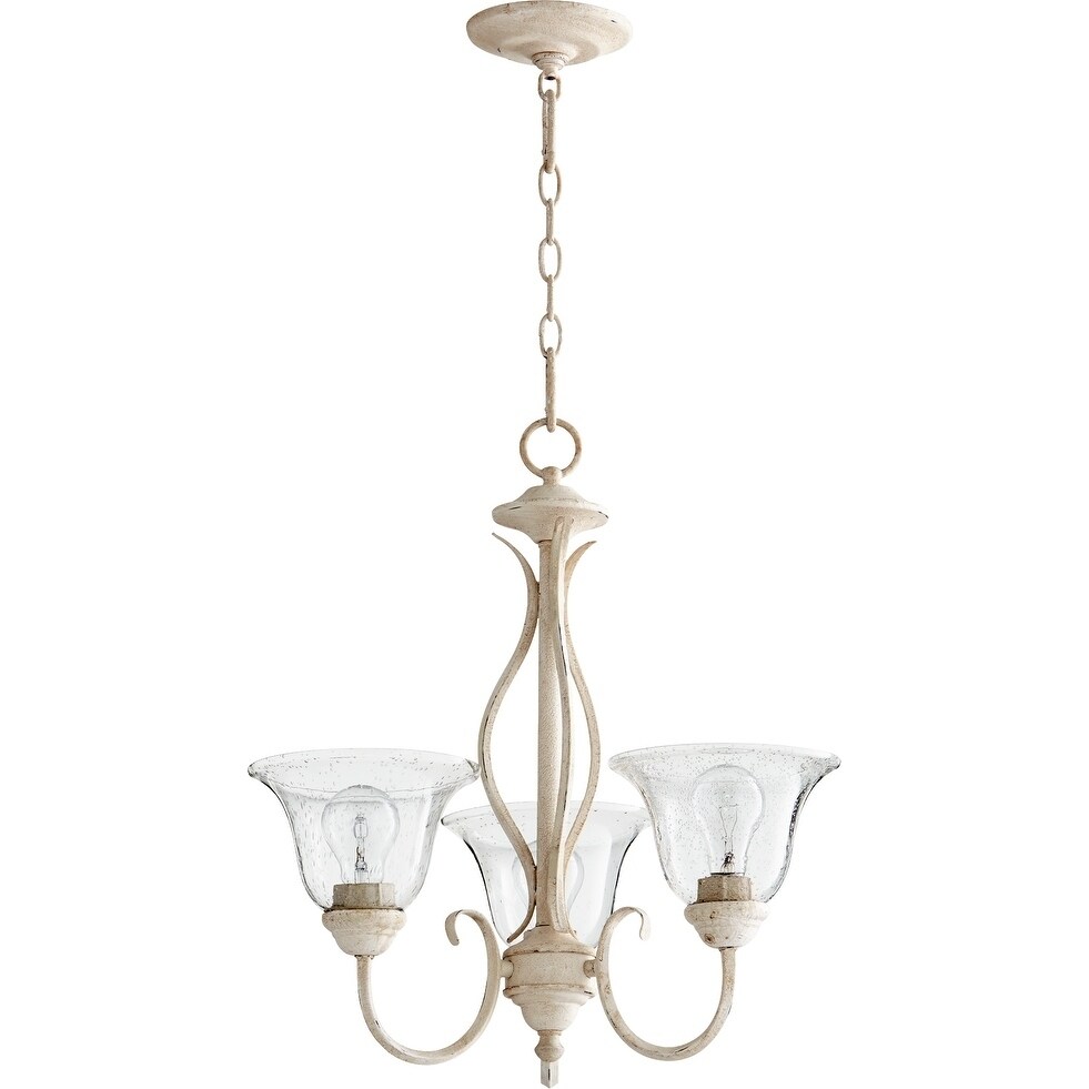 Spencer Persian White and Clear Seeded 3-light Chandelier - Chandeliers For Bedrooms by Overstock.com