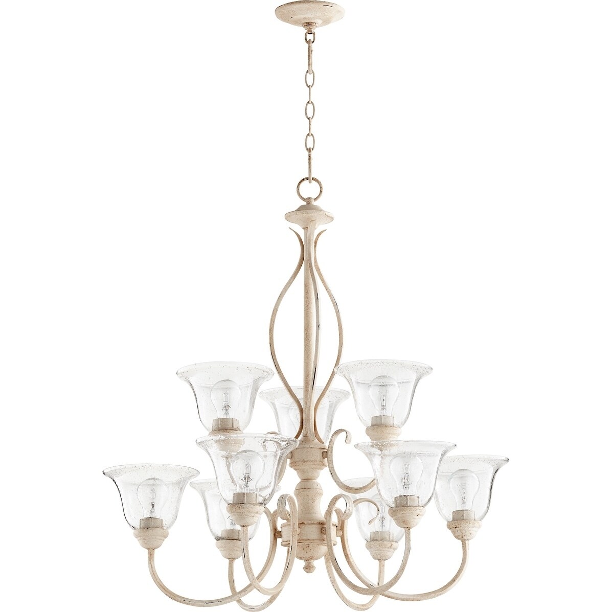 Spencer Persian White and Clear Seeded 9-light Chandelier - Chandeliers For Bedrooms by Overstock.com