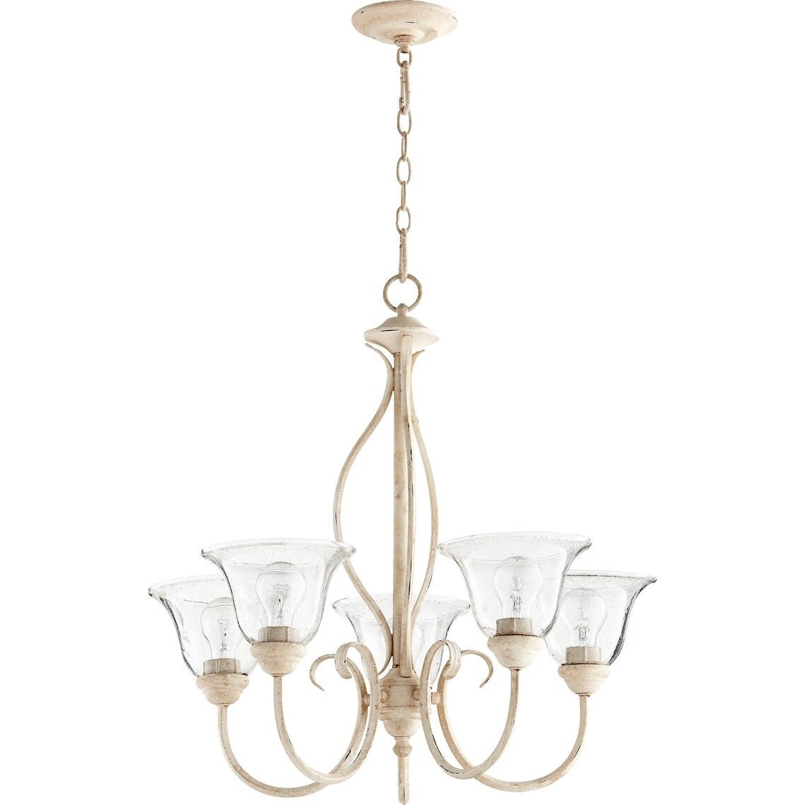 Spencer Persian White and Clear Seeded 5-light Chandelier - Chandeliers For Bedrooms by Overstock.com