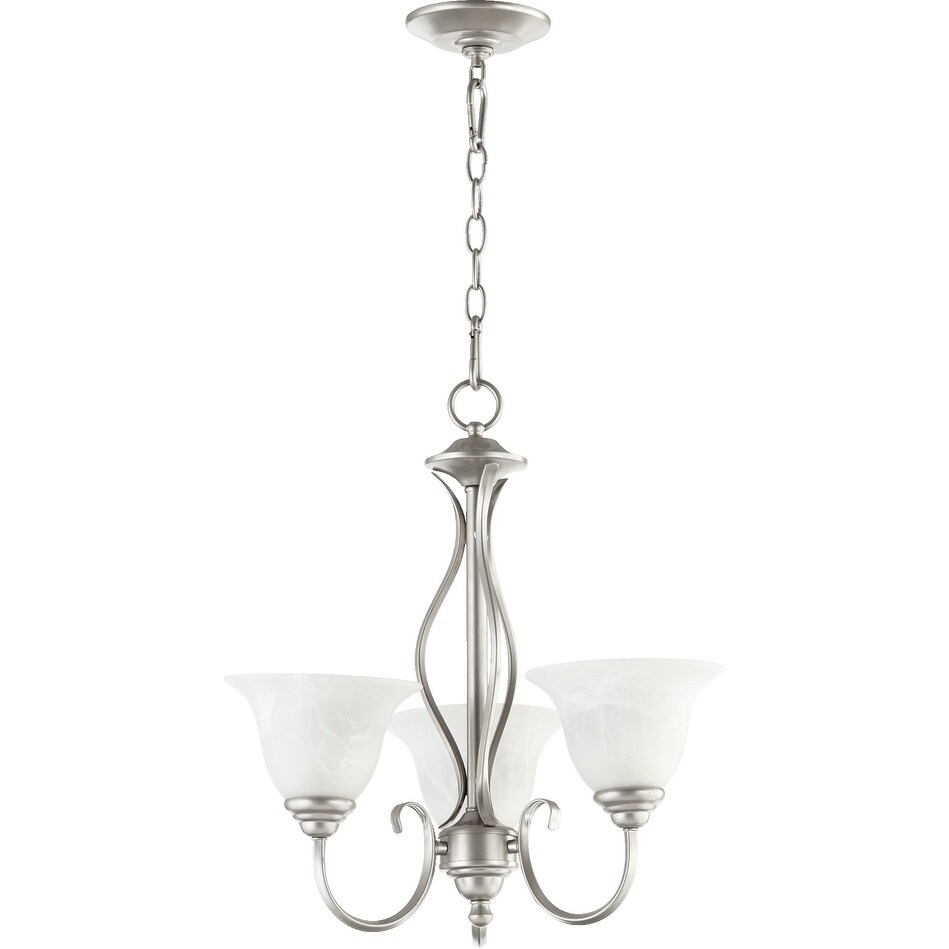 Spencer Classic Nickel and Faux Alabaster 3-light Chandelier - Chandeliers For Bedrooms by Overstock.com