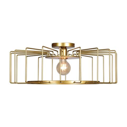 Access Lighting Wired 1-light Gold LED Horizontal Cage Flush Mount