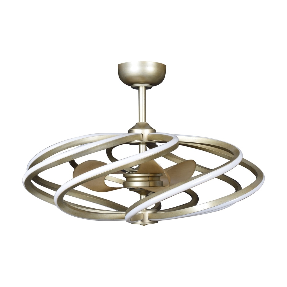 Vortex 8-light Inspired Gold Large LED Pendant with Fan (Inspired Gold)