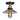 The District 1-light Black and Gold LED Retro Semi-Flush, Clear Glass Shade