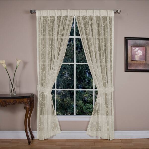 Shop Isabella Lace Pinch Pleated Top W Back Tabs Curtain Panel