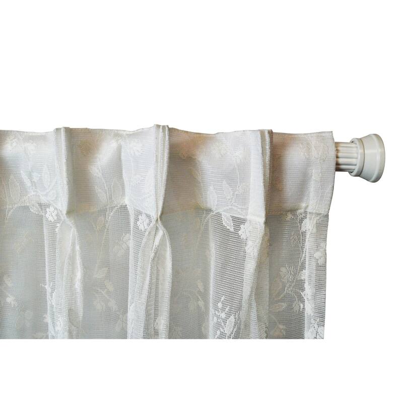Isabella Lace Pinch Pleated Top w/Back Tabs Curtain Panel Pair