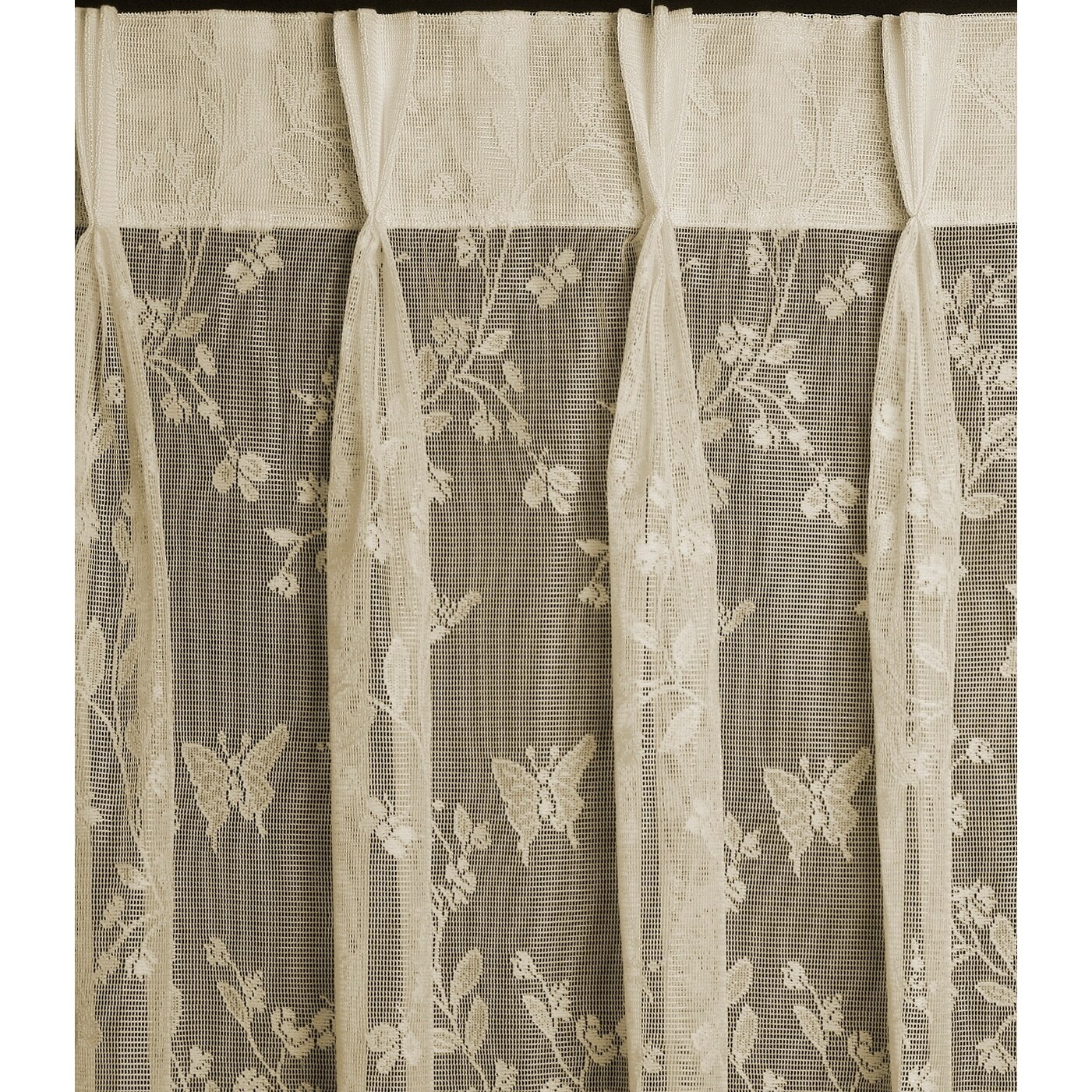 Shop Isabella Lace Panel Pairs 52 In Butterfly Motif Pinch