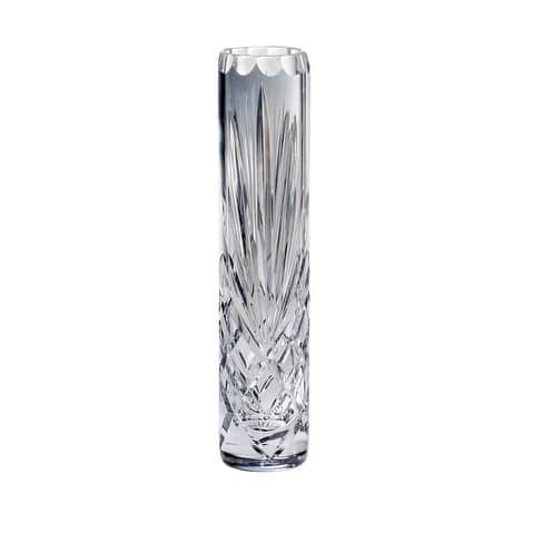 Majestic Gifts Hand Cut - Mouth Blown -Crystal Bud Vase - 8" Height - Made in Europe