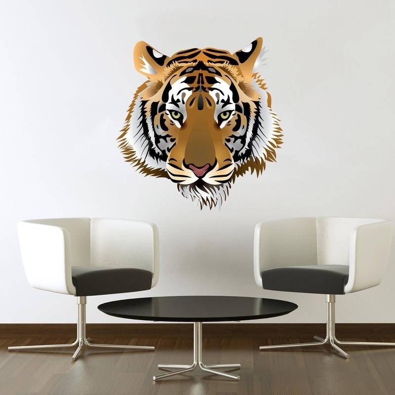 Tiger Animals Wildlife Full Color Wall Decal Sticker K 978 Frst Size 20 X20