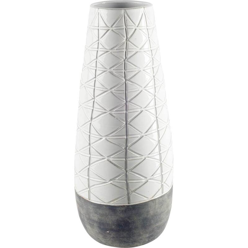 Harrier II Gray & White Patterned Ceramic Vase