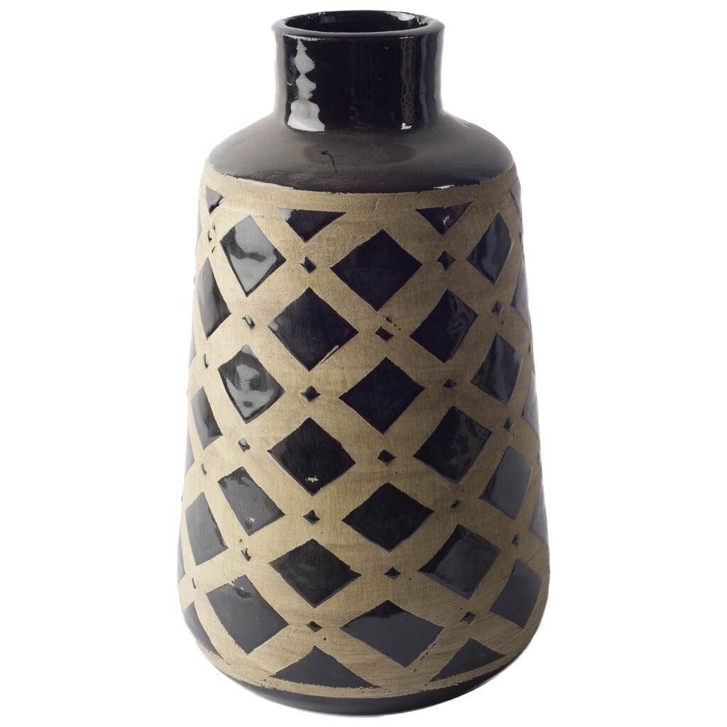 Mercana Finrod I (Short) Black Ceramic Vase - Overstock - 21013165