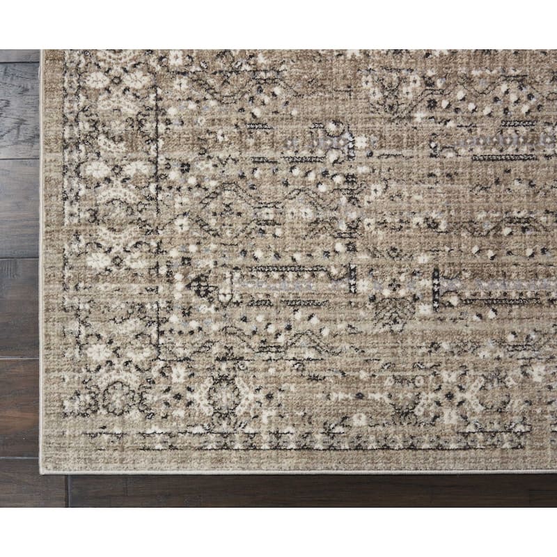 Silver Screen Distressed Floral Area Rug