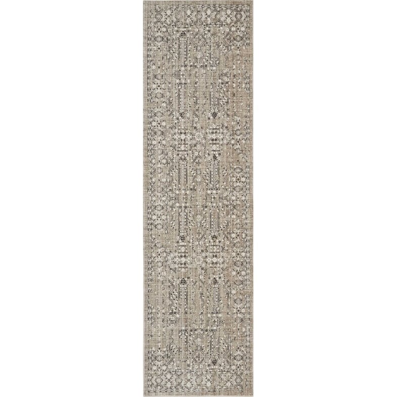 Silver Screen Distressed Floral Area Rug