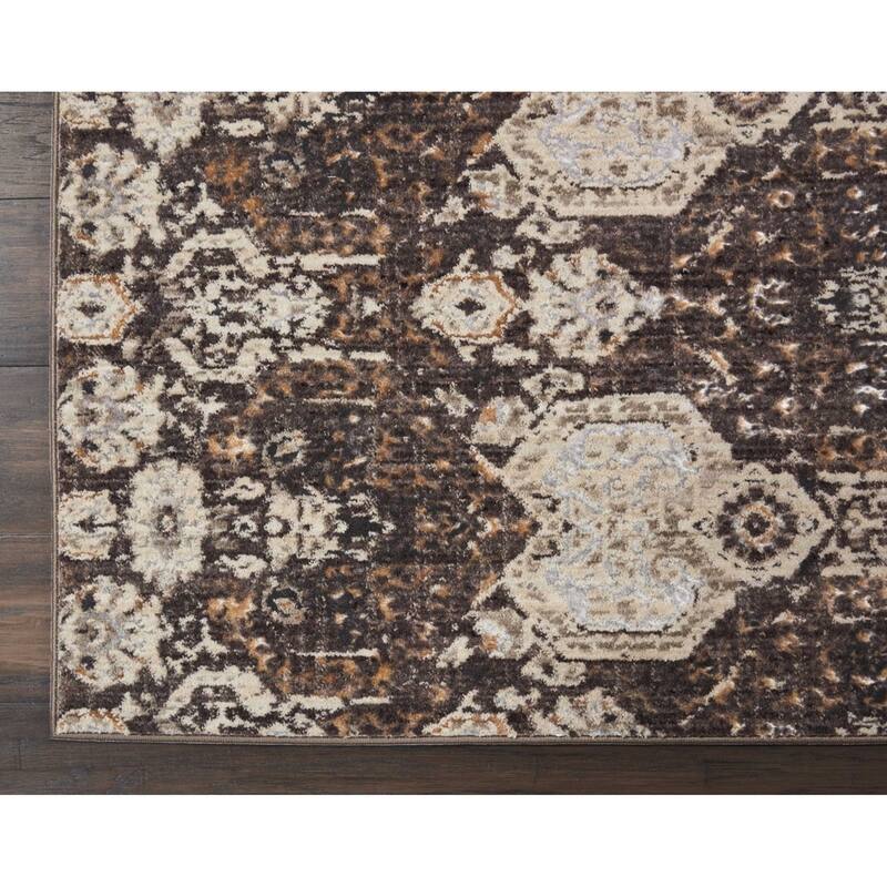 Silver Screen Floral Modern Area Rug