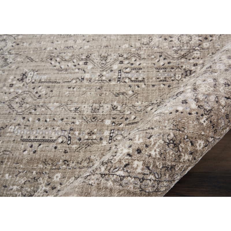 Silver Screen Distressed Floral Area Rug - 5'3" x 7'3" - Taupe - Runner/Rectangle