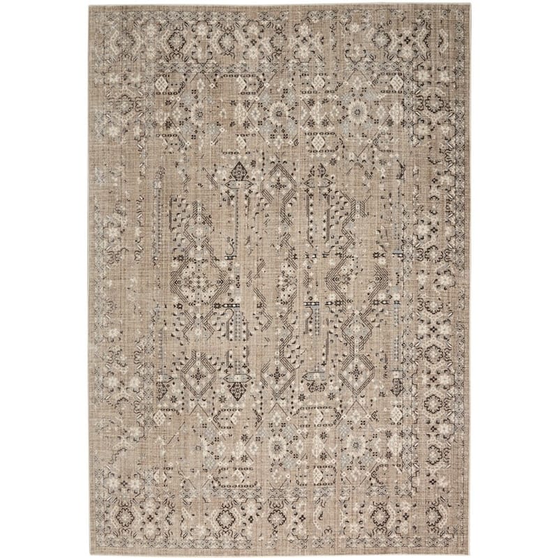 Silver Screen Distressed Floral Area Rug