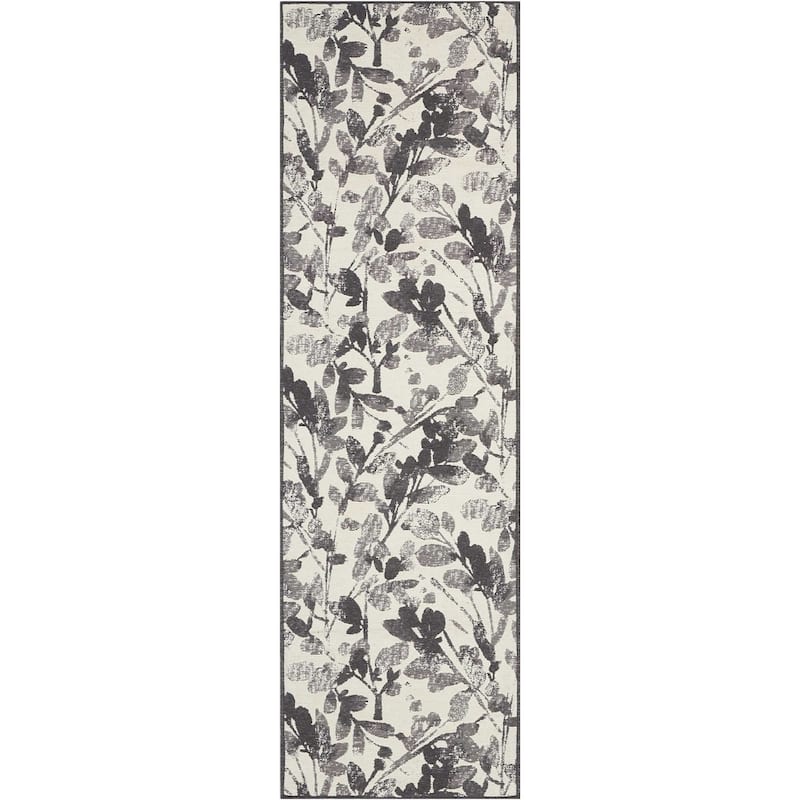 Waverly Vintage Distressed Floral Area Rug - 2' 3" x 7' 6" - Grey - Runner/Rectangle