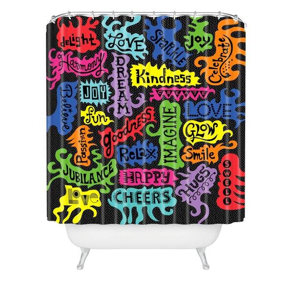 Andi Bird Its All Good Black Shower Curtain On Sale Overstock Quotes Sayings 69 X 72