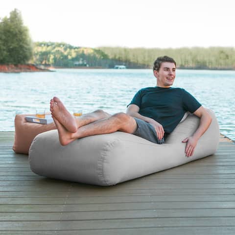 Jaxx Arlo Outdoor Bean Bag Chaise Lounge with Pillow
