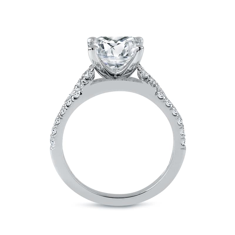 Auriya 14k Gold 2 1/2ct TDW Certified Cushion-Cut Split Shank Diamond Engagement Ring (G-H, SI1-SI2)